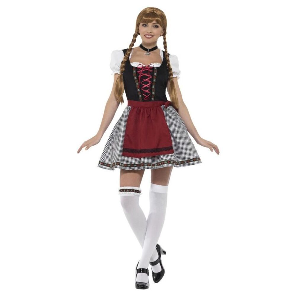 Smiffys Womens/Ladies Flirty Frulein Bavarian Costume Set / Black/Maroon